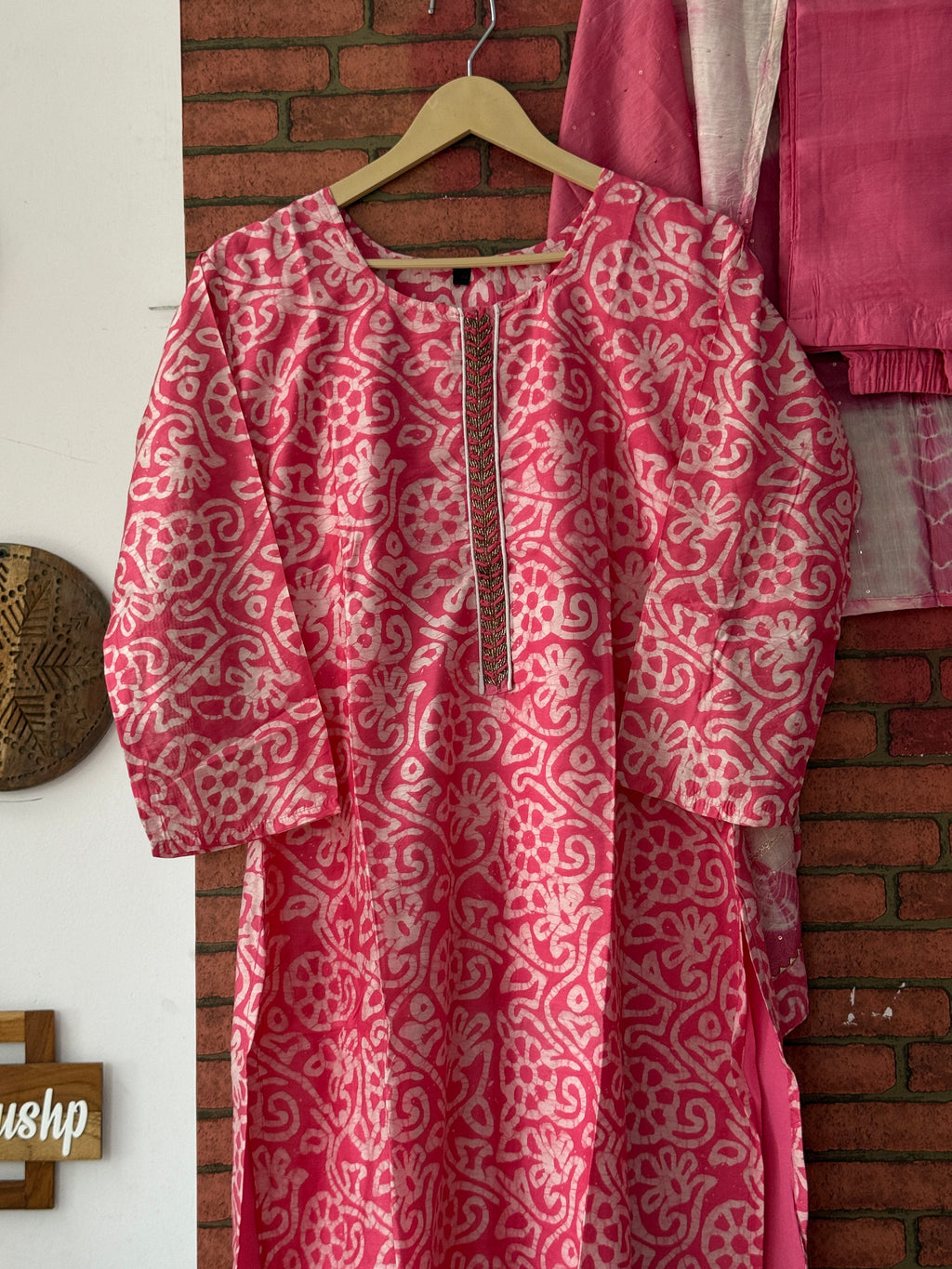 Pink Batik Suit |With lining| Cotton Silk