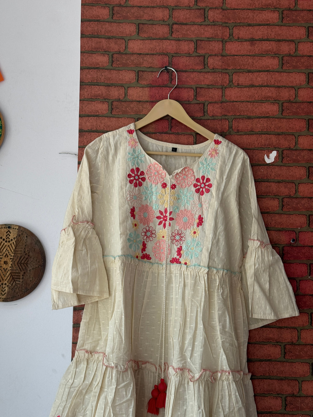 Cotton Dress|With lining| Embroidered