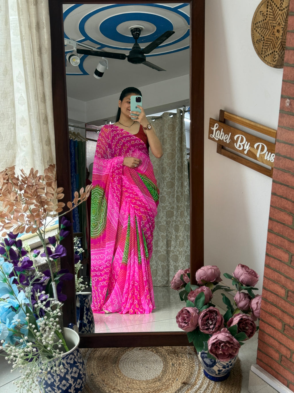 Dual tone bandhani thaal saree| without  blouse piece| Timeless bandhani charm| Pure Georgette