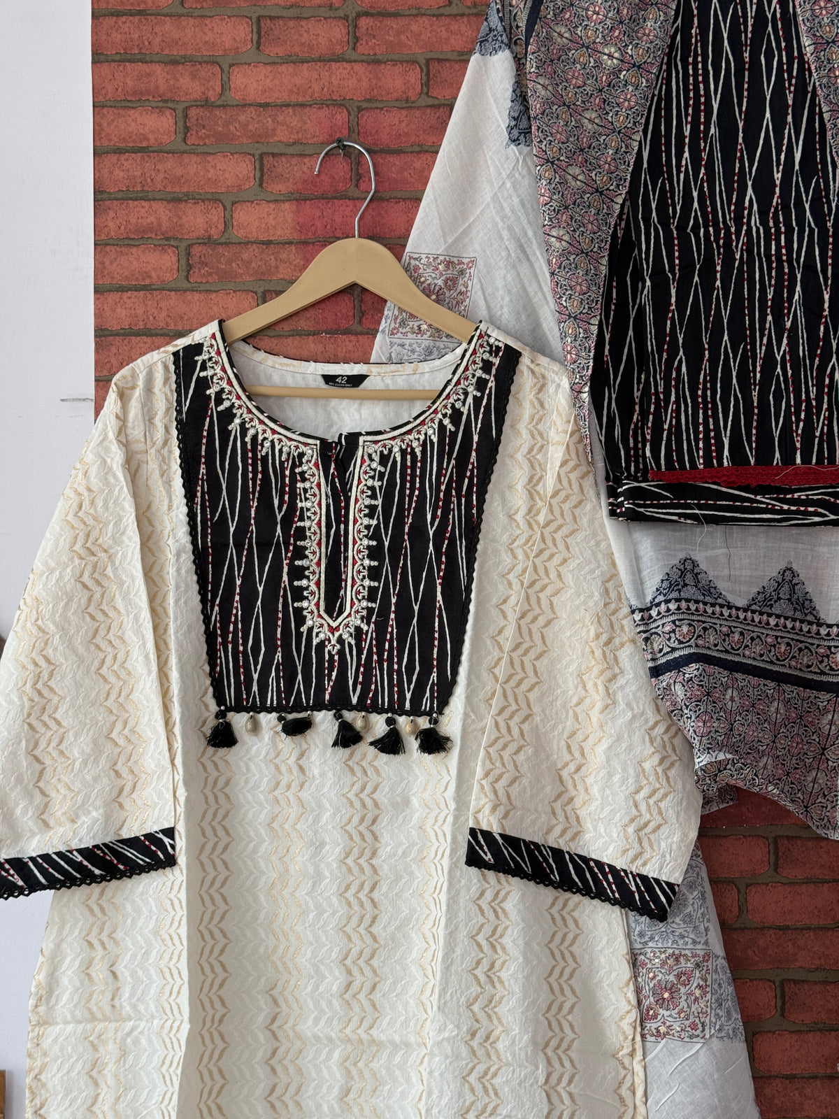 White Suit |With lining| Embroidered| Cotton