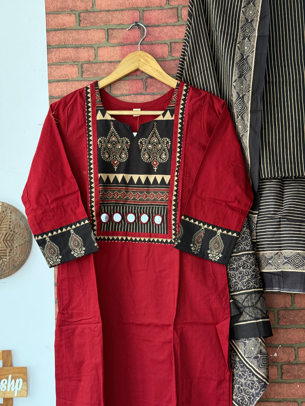 Red mirror  Suit |Cotton