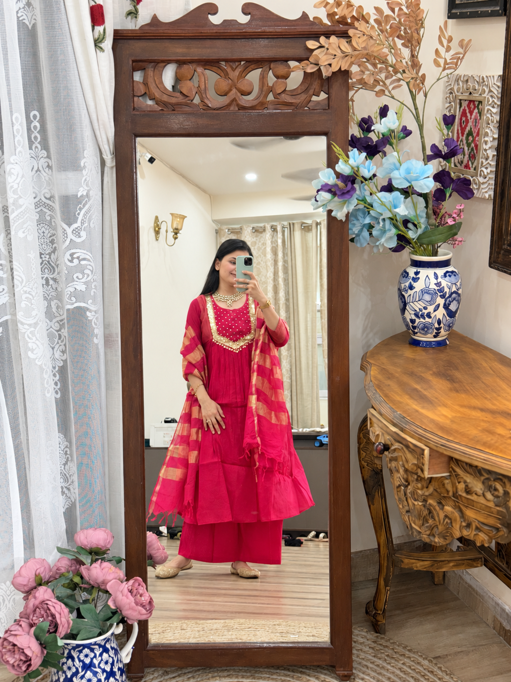 Pink Mul Chanderi Suit | Handloom Zari Beauty | Cotton lining| With tissue Duppata|Classy & Elegant Suit Set