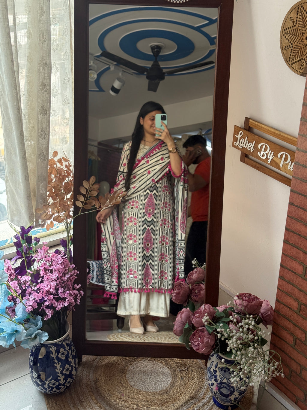 Muslin Partywear Suit | Real mirror work| Cotton lining| With beautiful Duppata