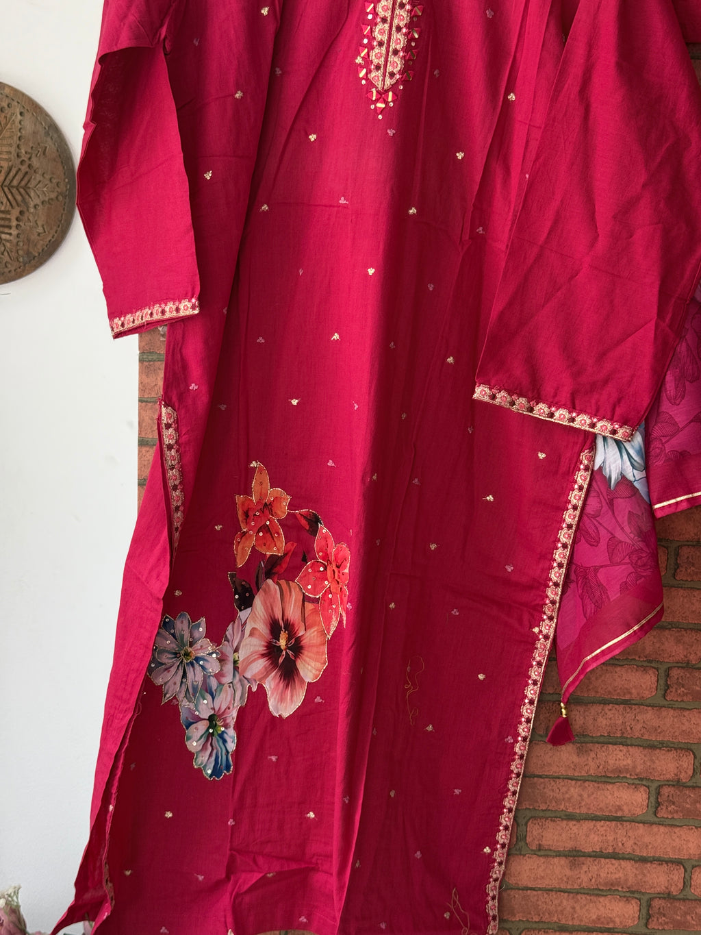 Pink Suit| Embroidered| Cotton
