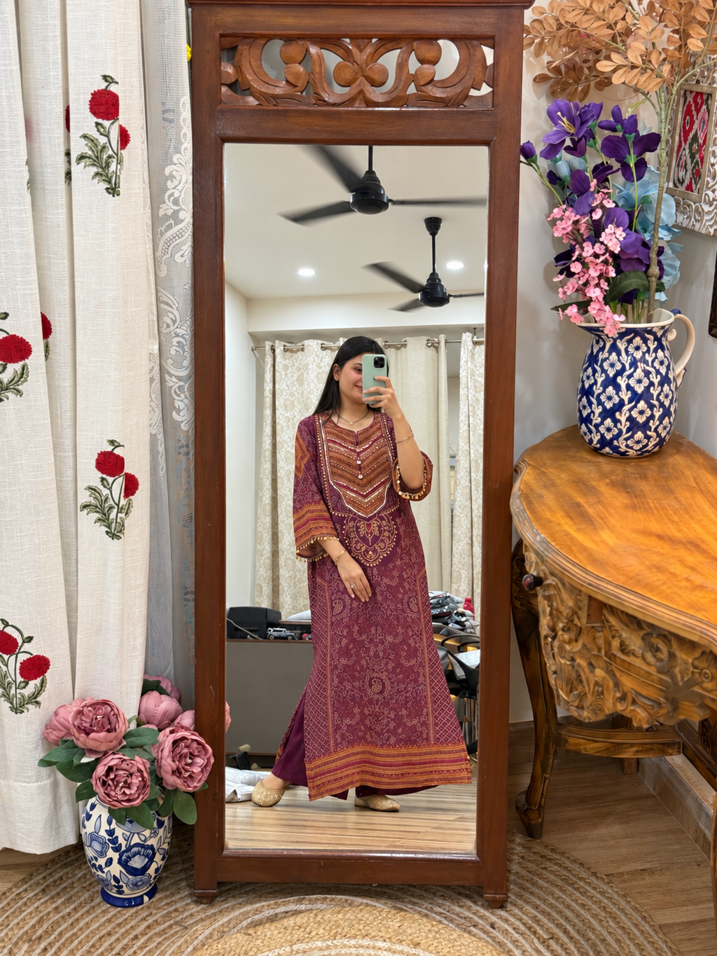 Kareena Inspired Partywear Phiran Set| Cotton Lining| Muslin|Printed B ...