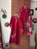 Pink Suit| Embroidered| Cotton