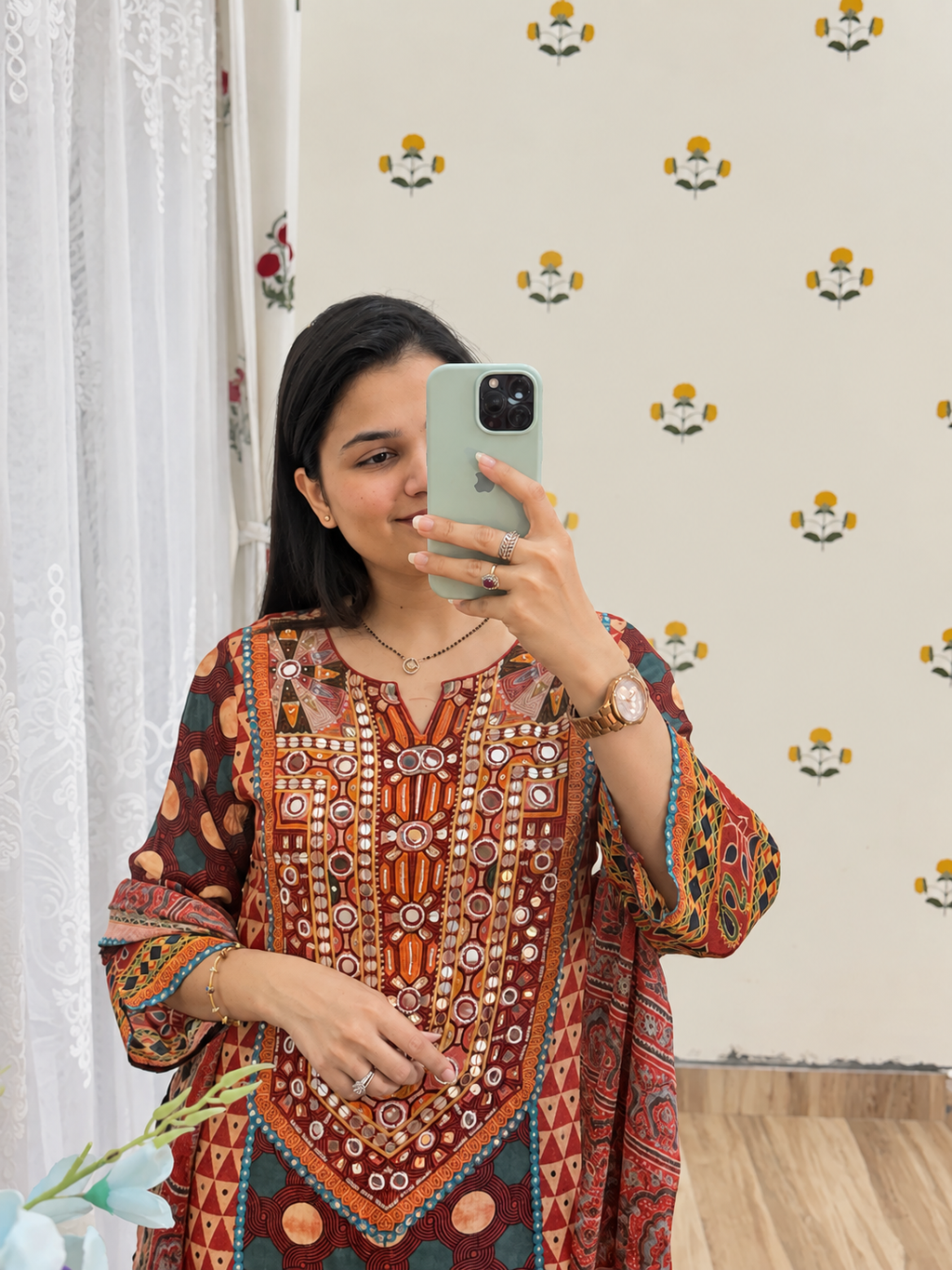 Pakistani Printed Suit Set with Hand Embroidery | Cotton Lining| Chinon Duppata | Muslin