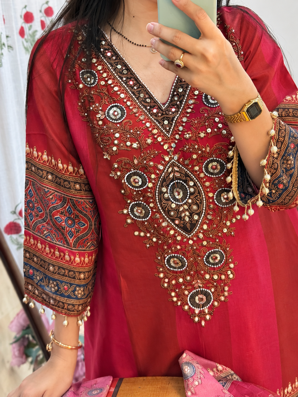 Muslin Partywear Suit |Hand Embroidered | Cotton lining| With beautiful Duppata | Designer back print |Farshi Salwar