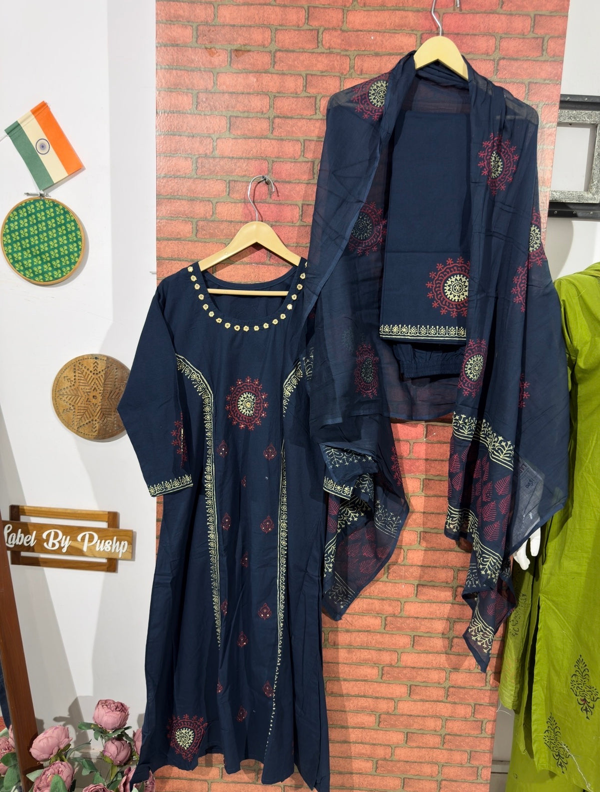 Blue block printed suit| Cotton| Suit Set