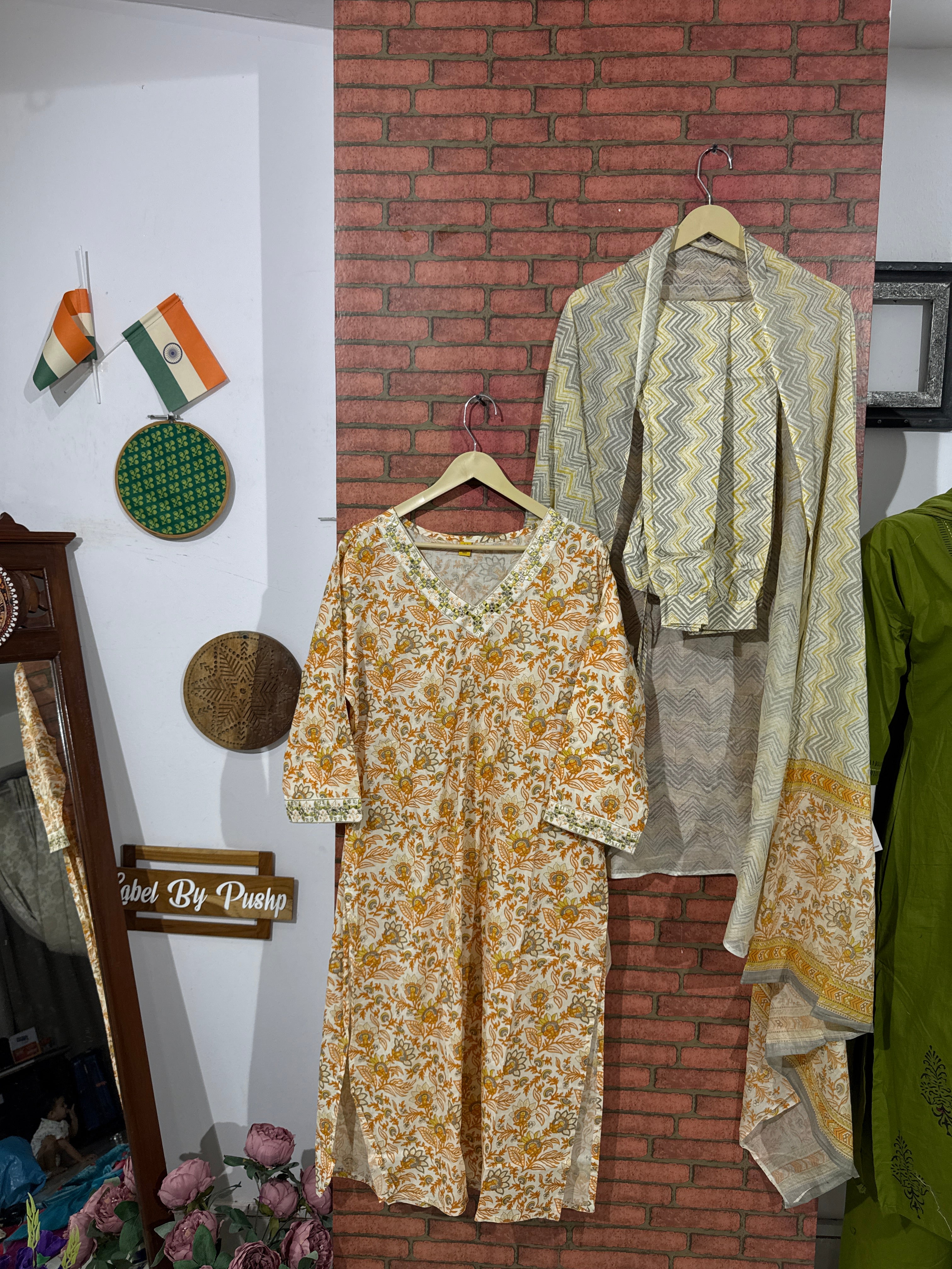 Creme Suit Set | Sil cotton  |Afghani Pants |