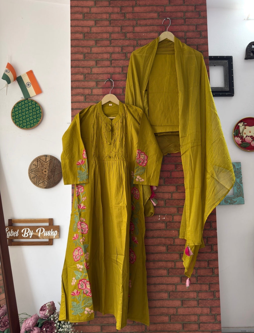 Green Embroidered Suit |Cotton