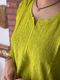 Light Green Mul Chanderi Kurta| Chikankari Work|Hand Embroidery| Partywear Kurta