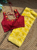 Red Sleeveless Blouse for Women | Mirror Work Designer Blouse