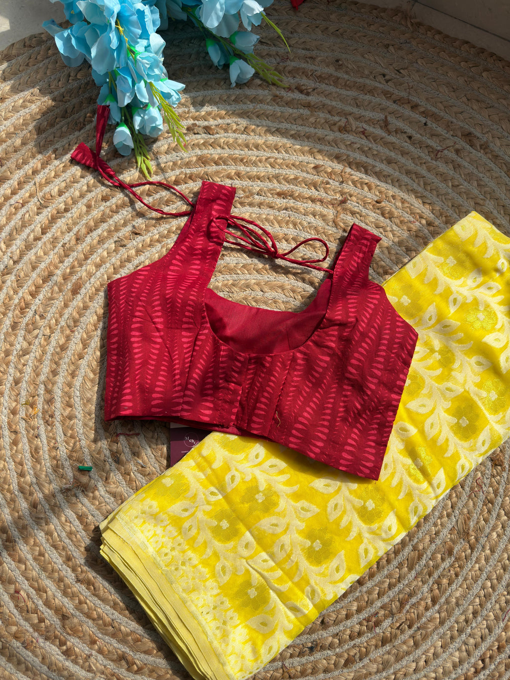 Red Sleeveless Blouse for Women | Mirror Work Designer Blouse