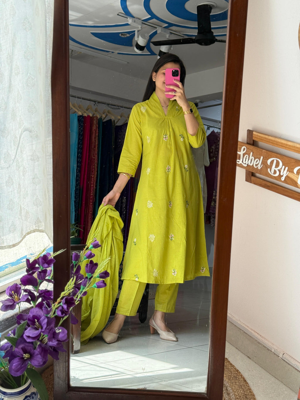 Simar Green Embroidery Suit Set for Women | Premium Cotton Ethnic Suit