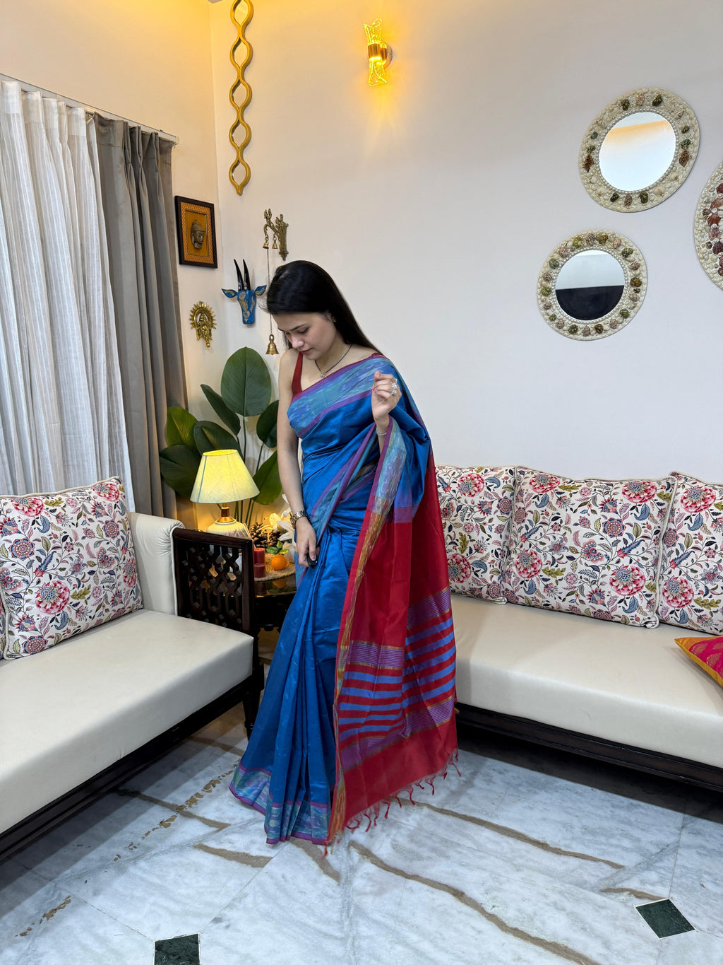 Pochampally Silk Cotton Saree for Women | Handwoven Traditional Saree