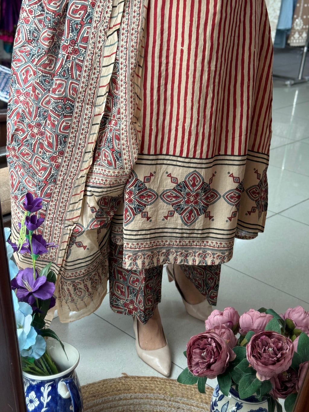 Ajrakh Print Cotton Suit Set