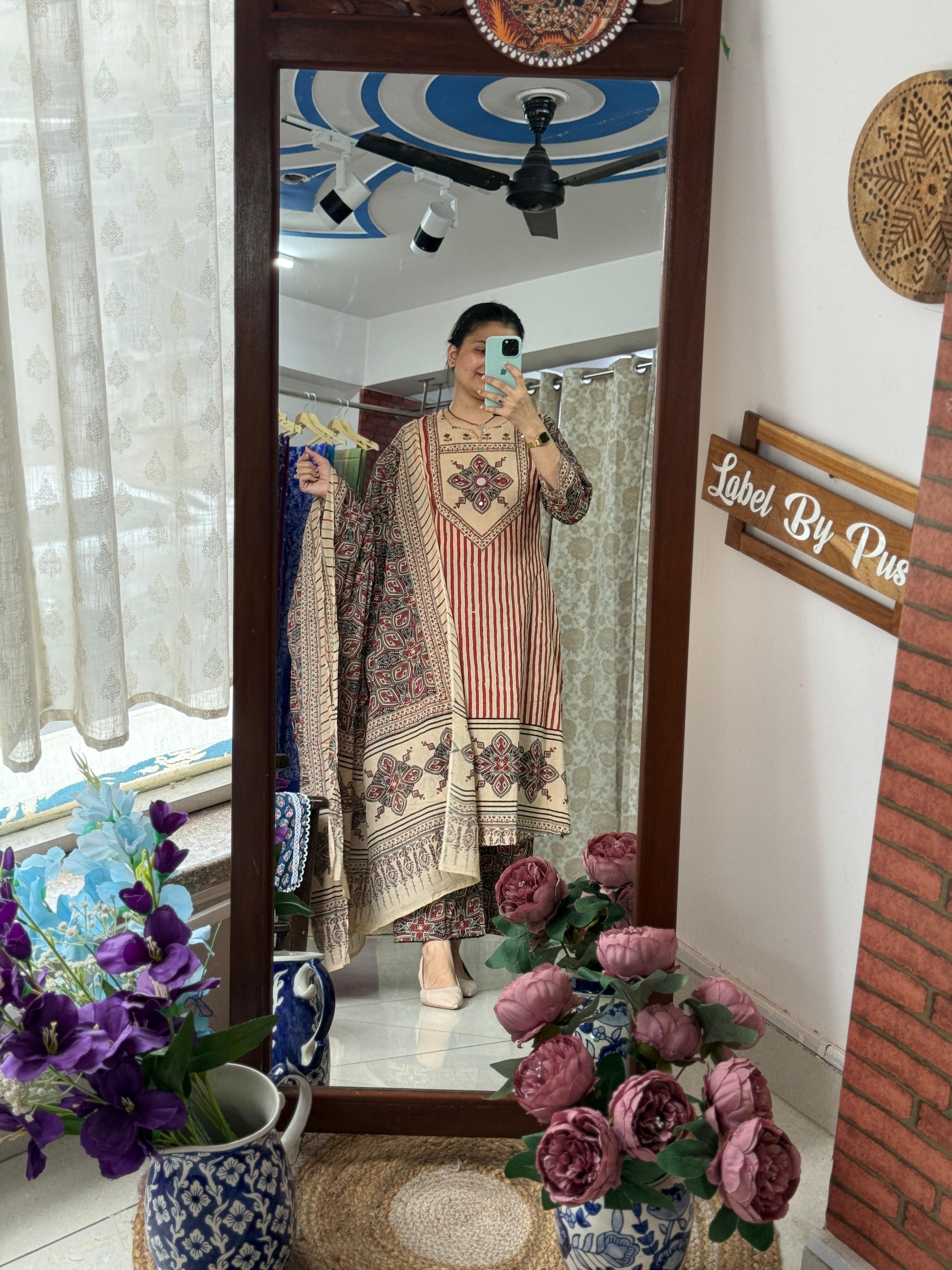 Ajrakh Print Cotton Suit Set