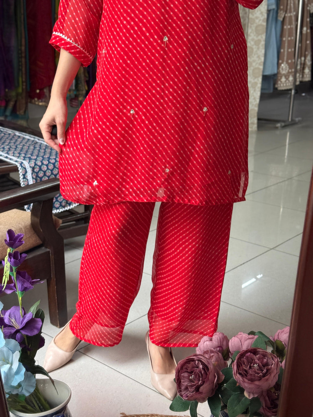 Handwork Leheriya Festive Co-Ord Set
