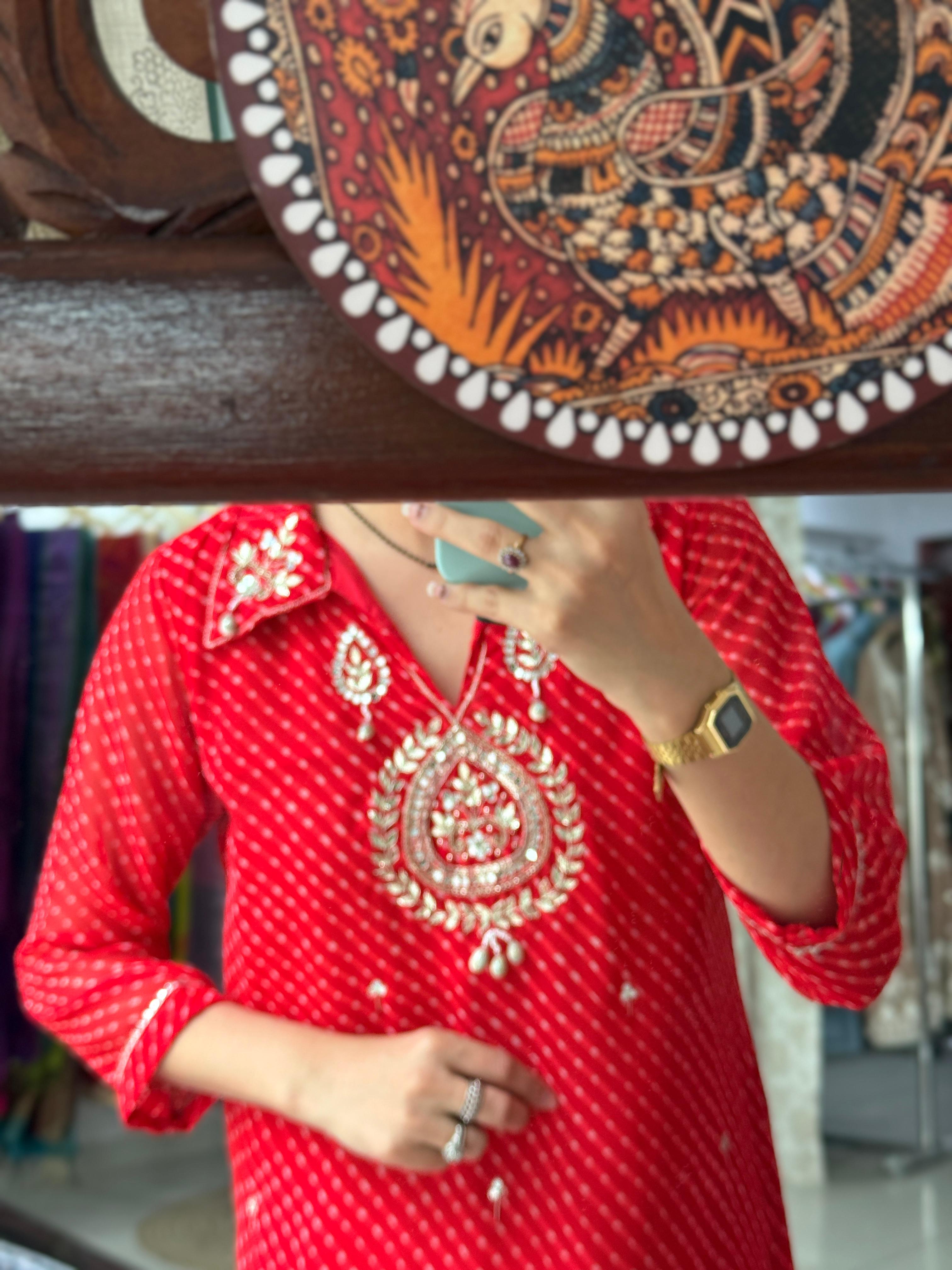 Handwork Leheriya Festive Co-Ord Set