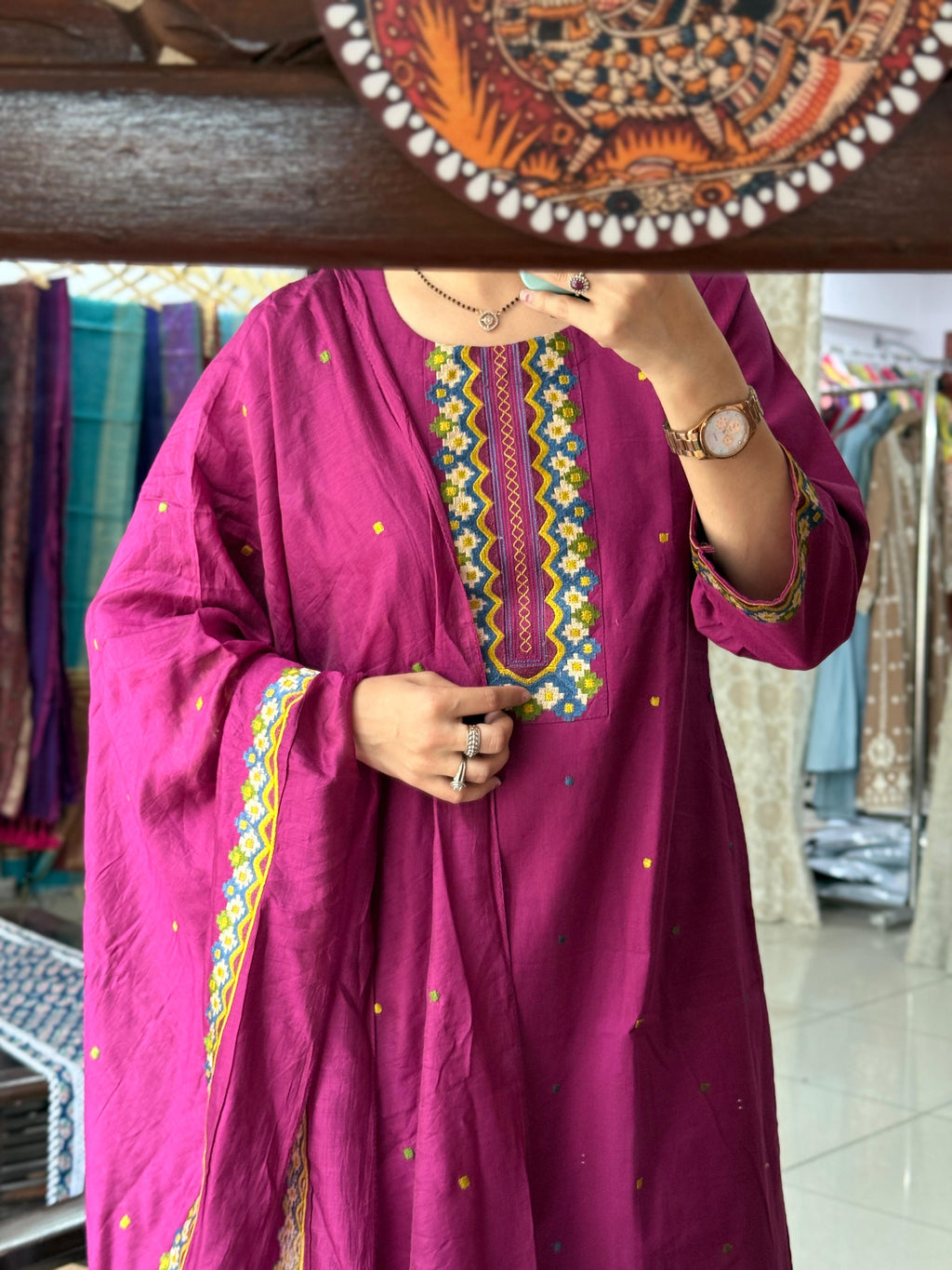 Lugdi Patta Border Embroidered Suit Set | Festive Collection