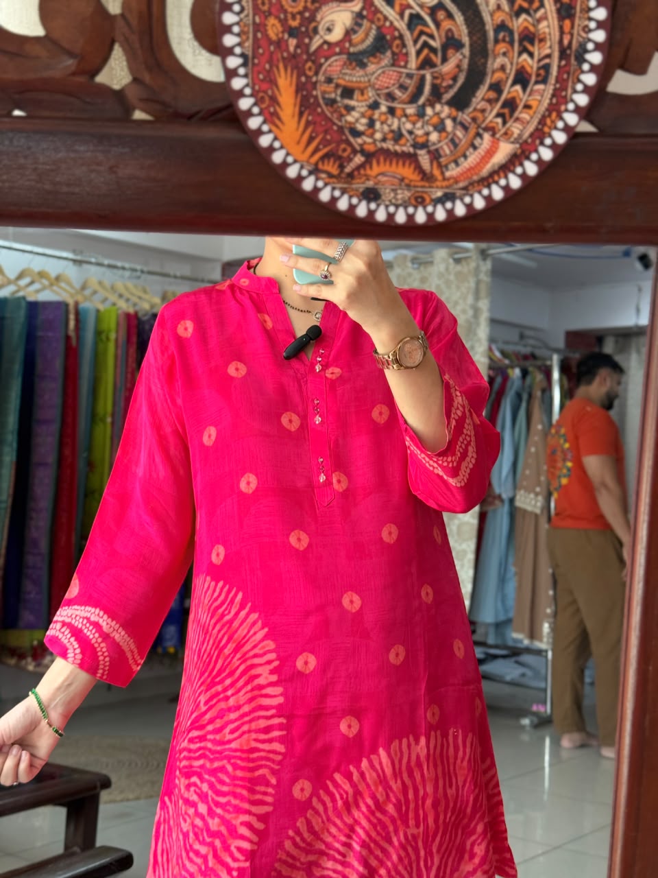 Pure Muslin Bandhani Co-Ord Set with Cotton Lining