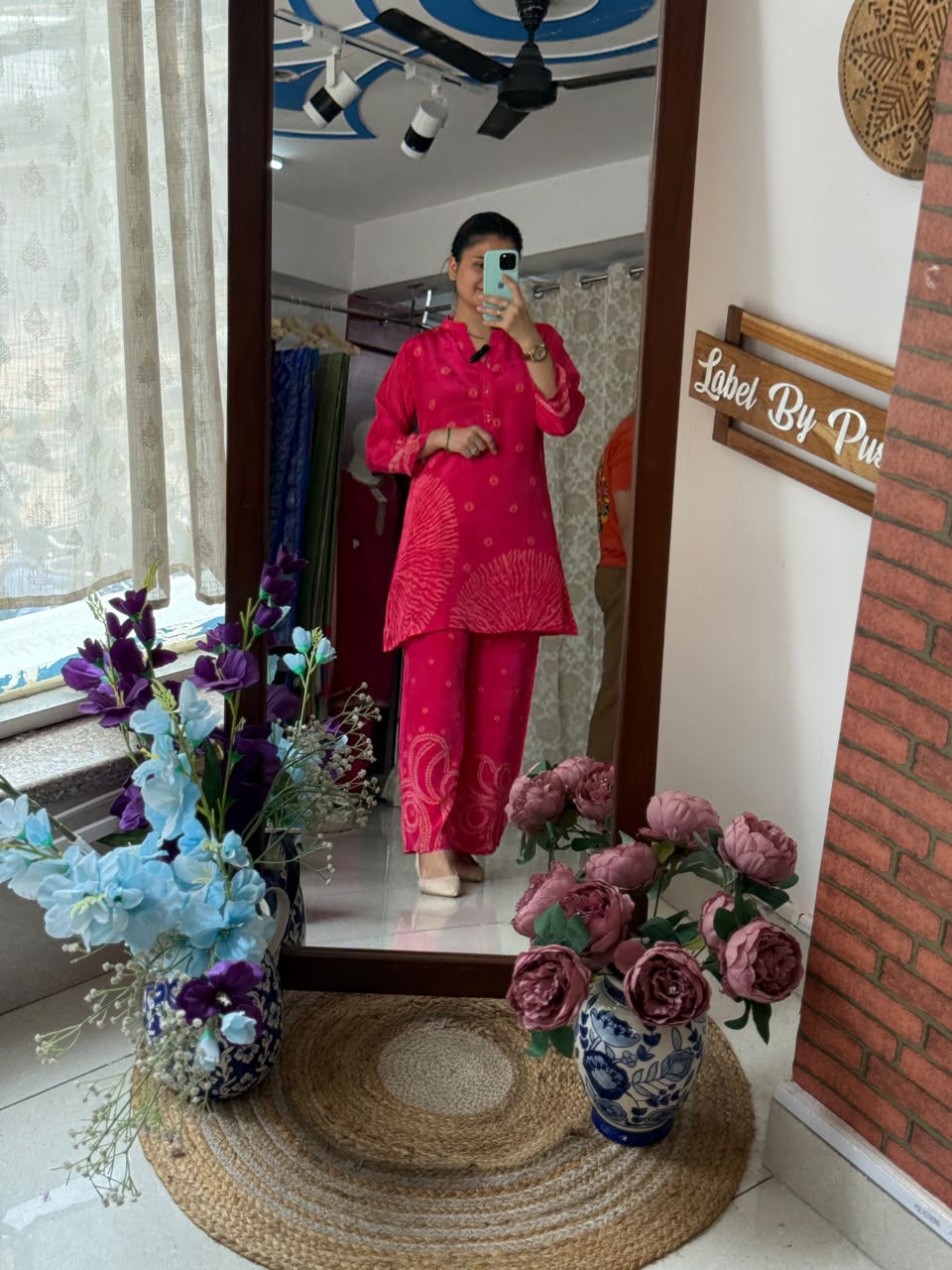 Pure Muslin Bandhani Co-Ord Set with Cotton Lining
