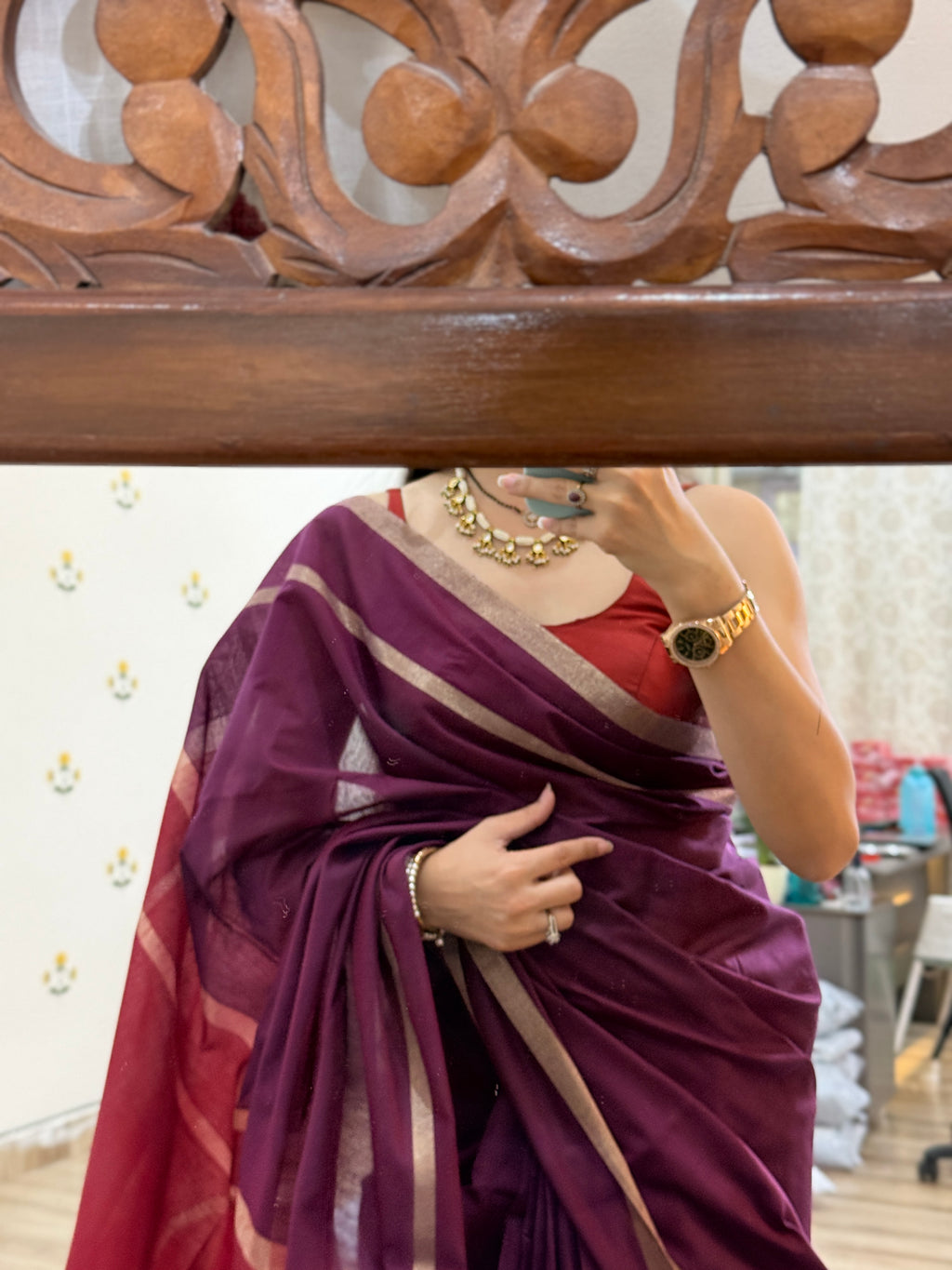 Maheshwari Silk Cotton Saree | With blouse