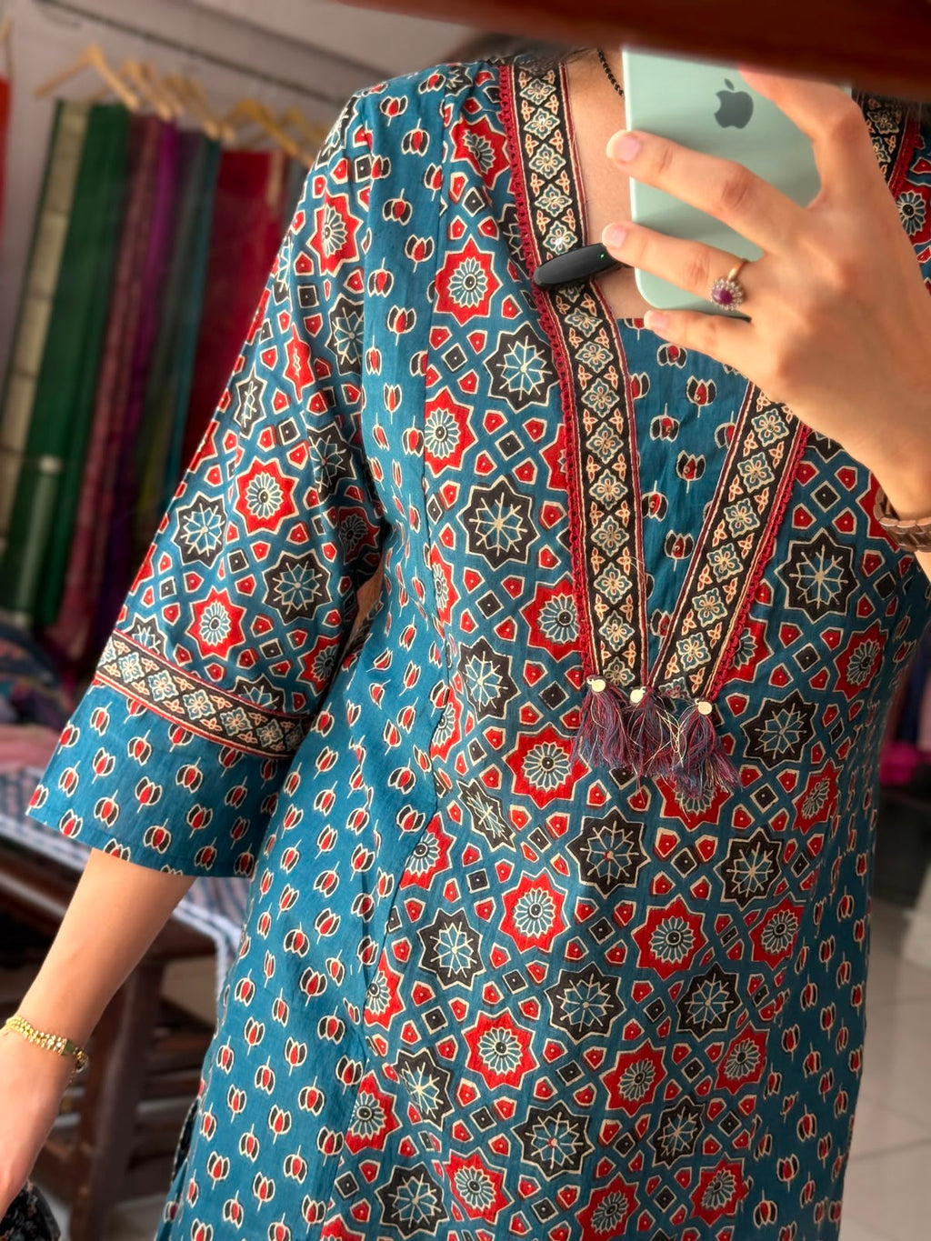 Ajrakh Cotton Suit Set for Women | Hand Block Printed Ethnic Suit with Dupatta