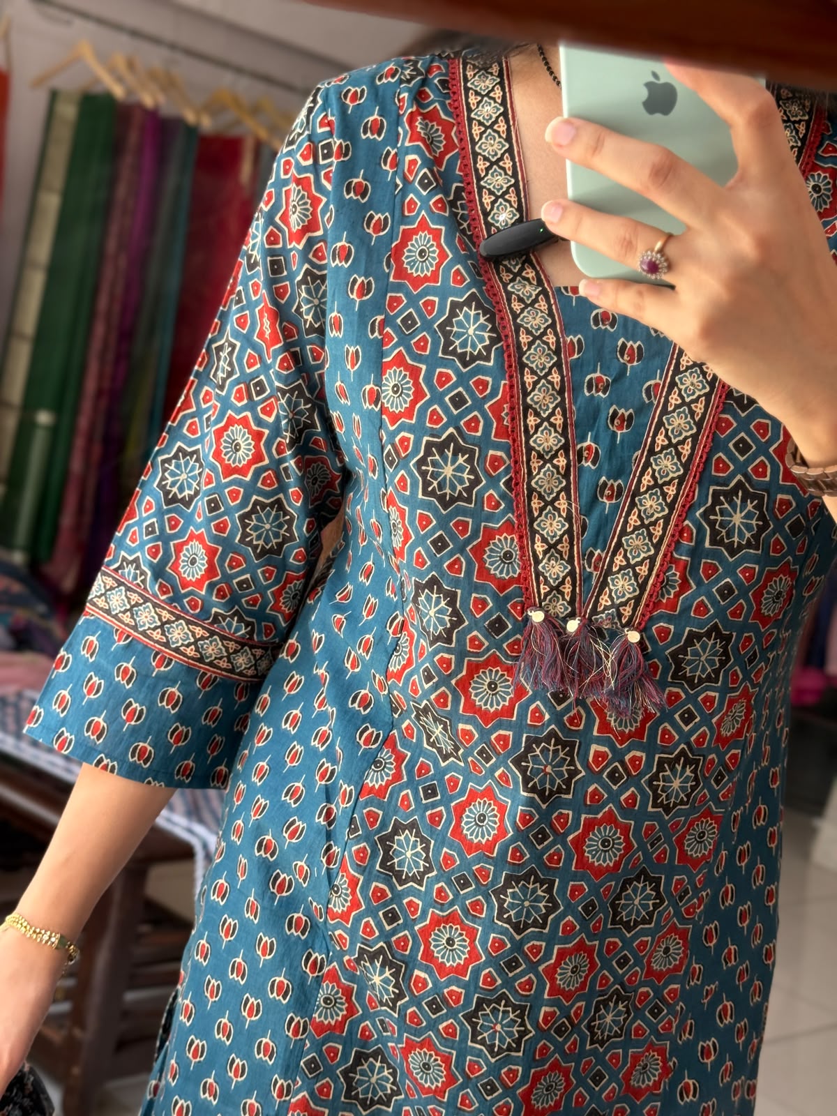 Ajrakh Cotton Suit Set for Women | Hand Block Printed Ethnic Suit with Dupatta