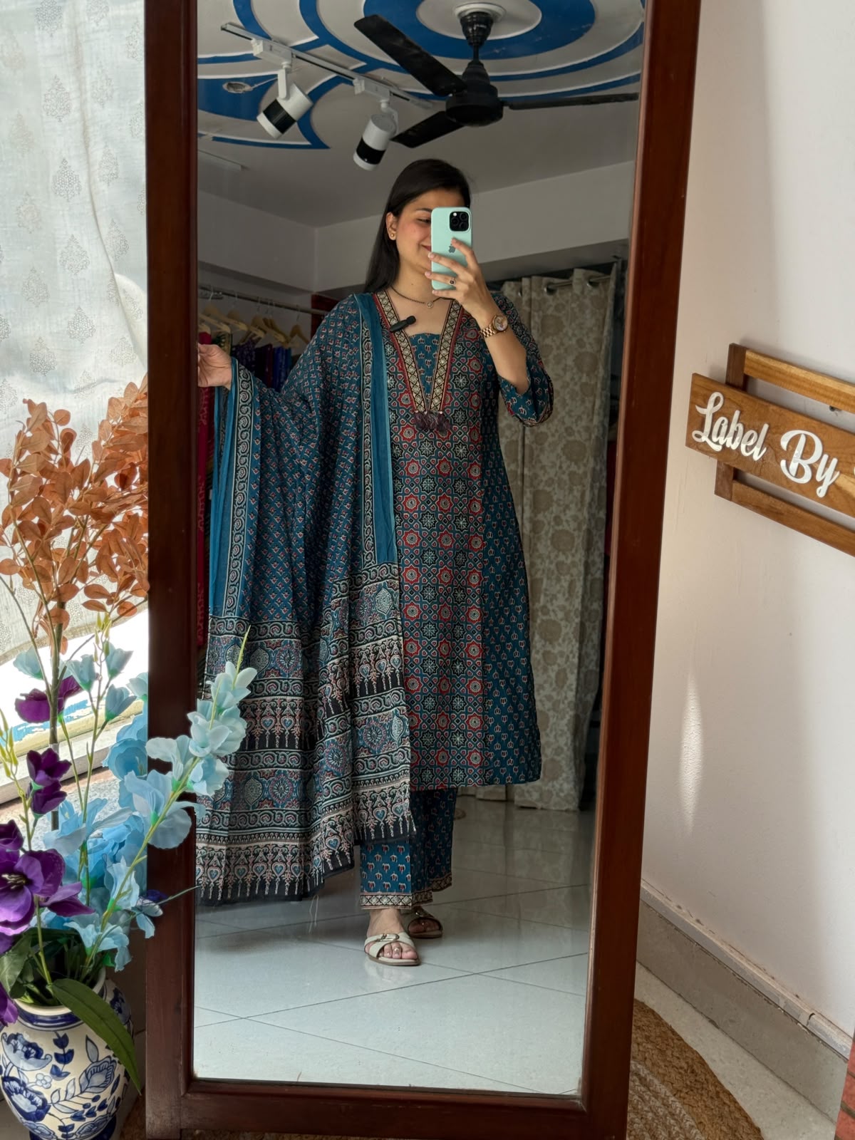 Ajrakh Cotton Suit Set for Women | Hand Block Printed Ethnic Suit with Dupatta