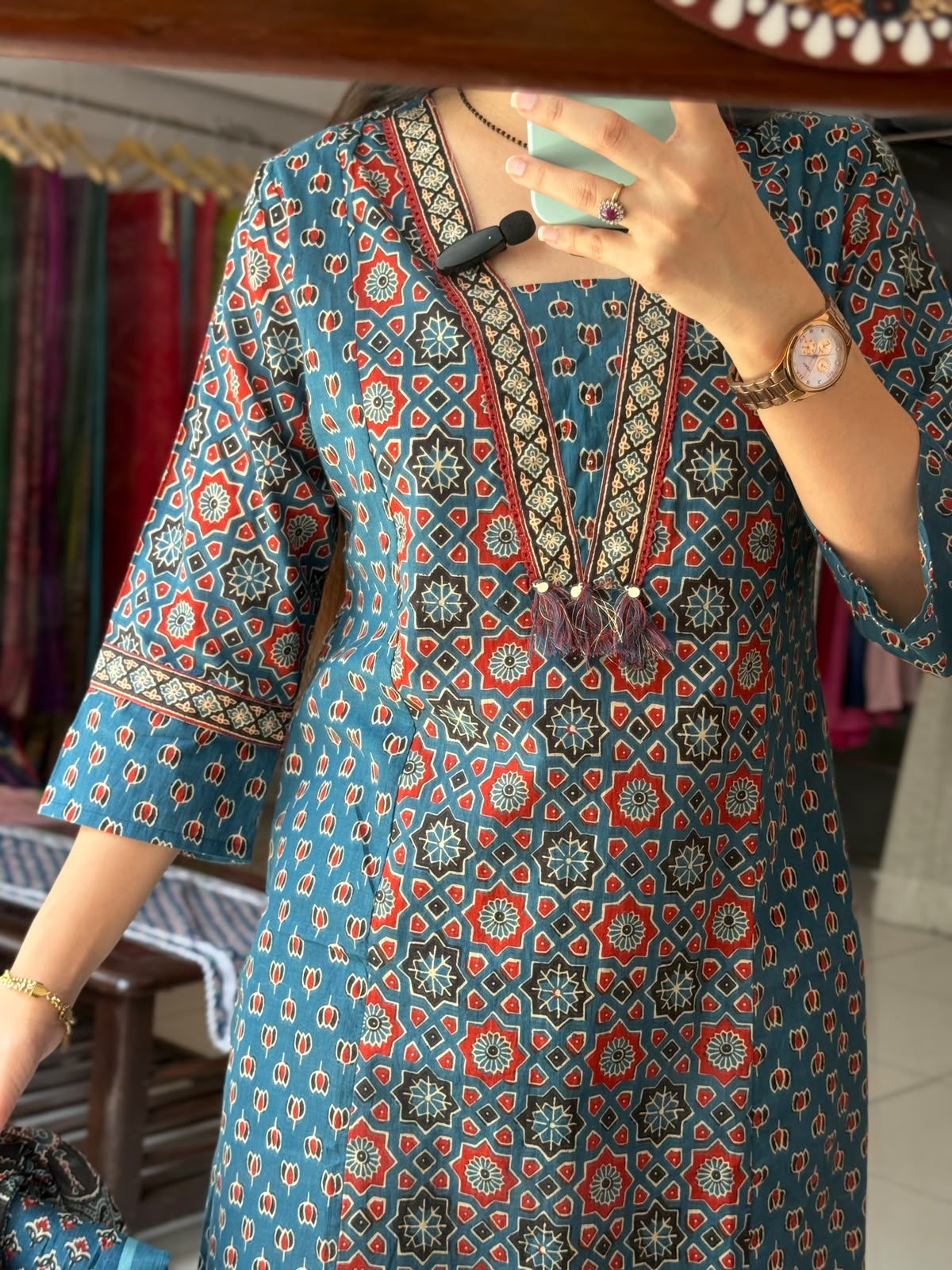 Ajrakh Cotton Suit Set for Women | Hand Block Printed Ethnic Suit with Dupatta