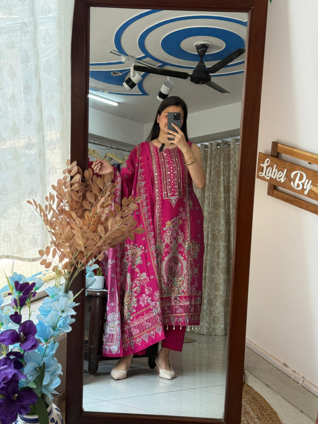 Pink Party Wear Embroidered Suit Set for Women with Designer Dupatta | Label By Pushp