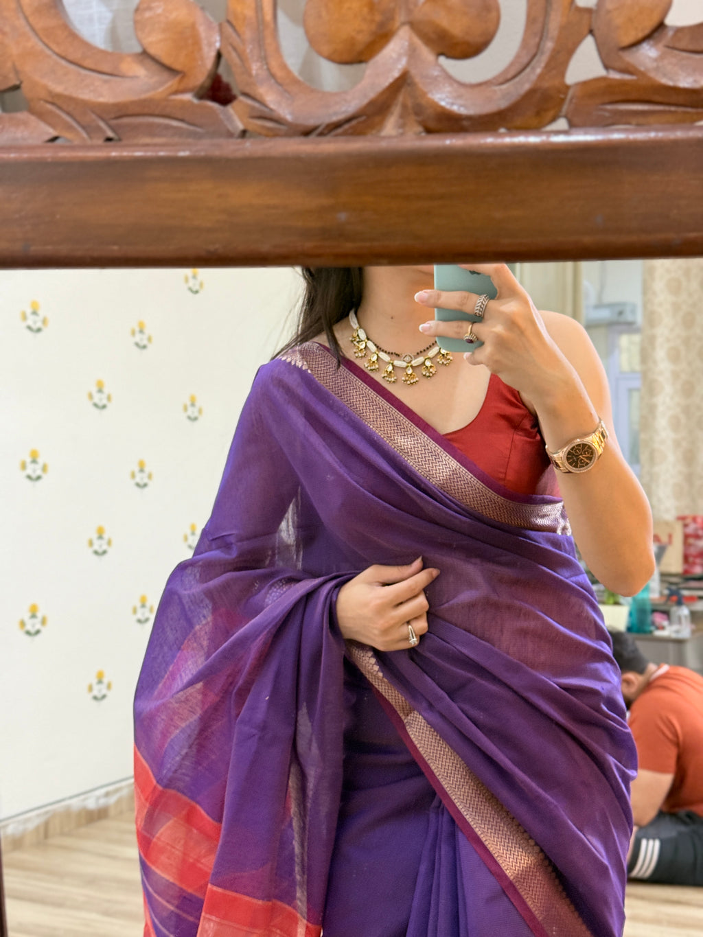Maheshwari Silk Cotton Saree | With blouse