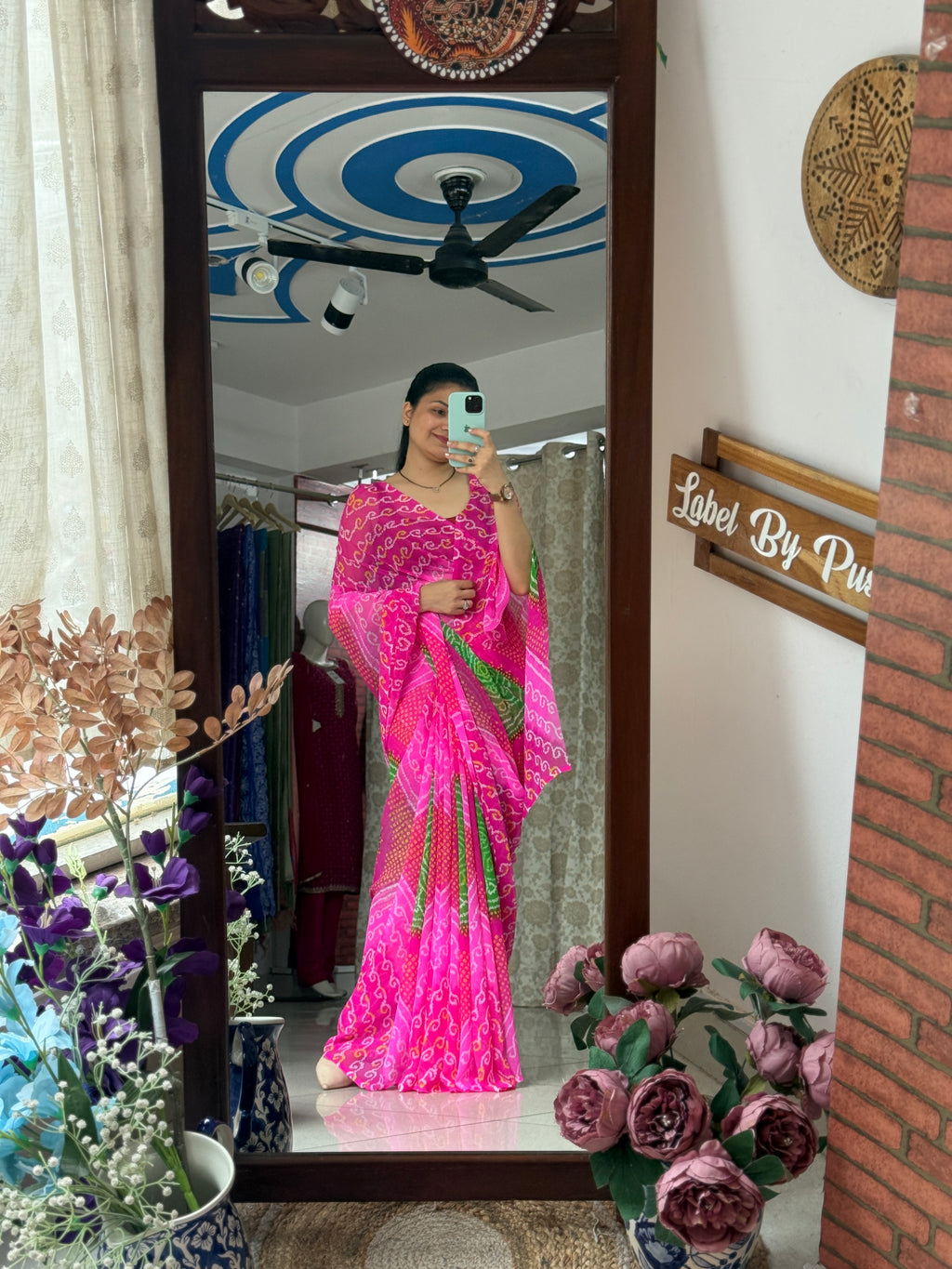 Dual tone bandhani thaal saree| without  blouse piece| Timeless bandhani charm| Pure Georgette