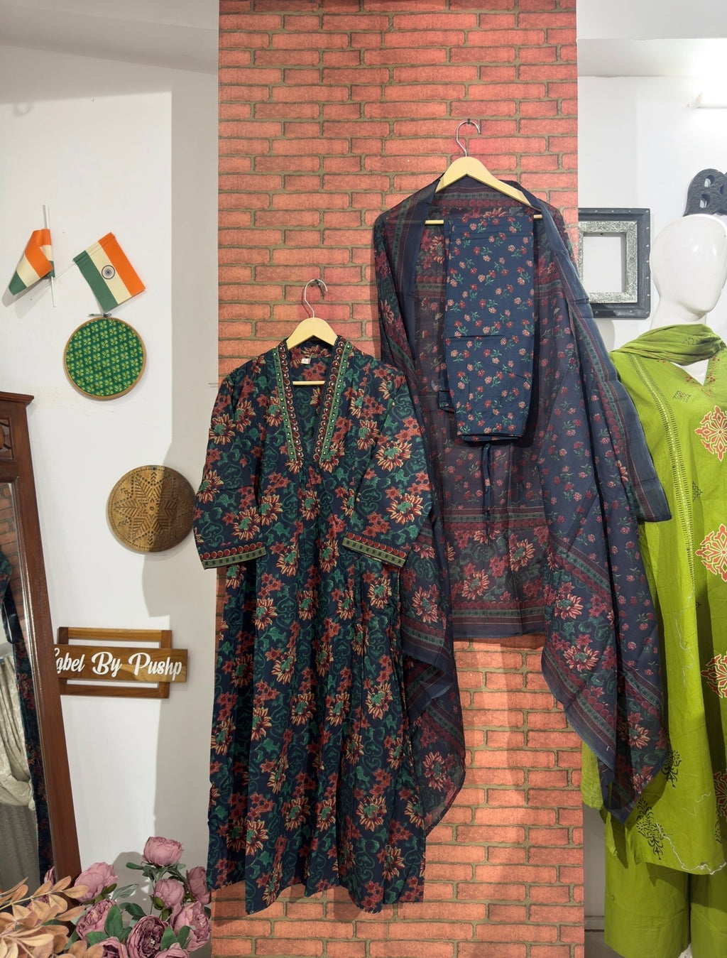 Blue Suit Set| Cotton| minimal detailings| A line