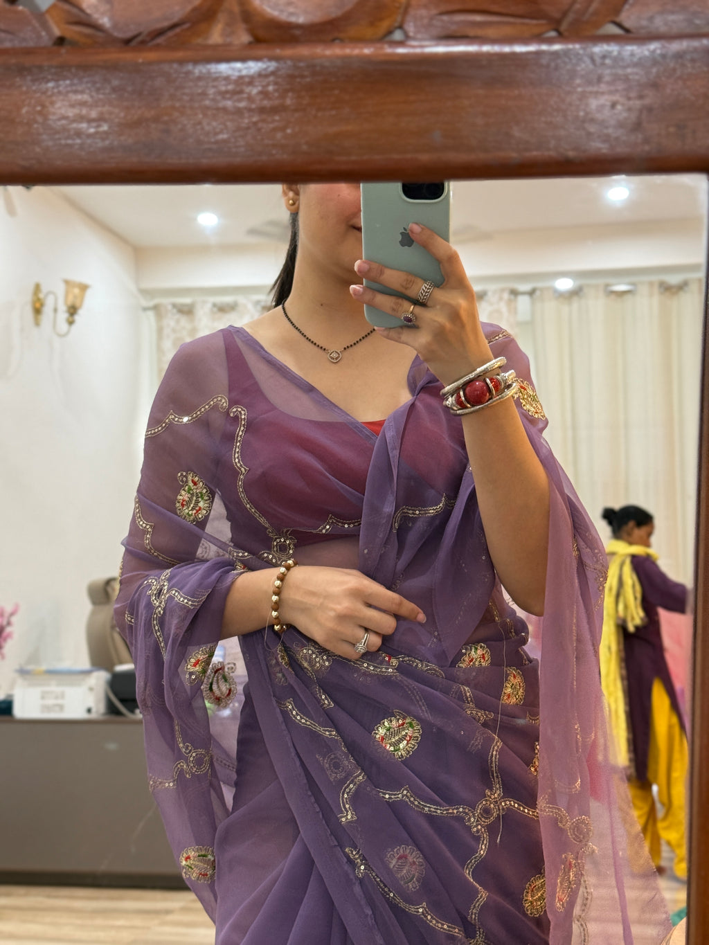 Zari Embroidered| Georgette Sarees| Without Blouse