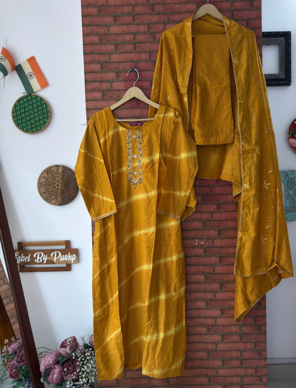 Dual tone Suit |With lining| Embroidered| Silk