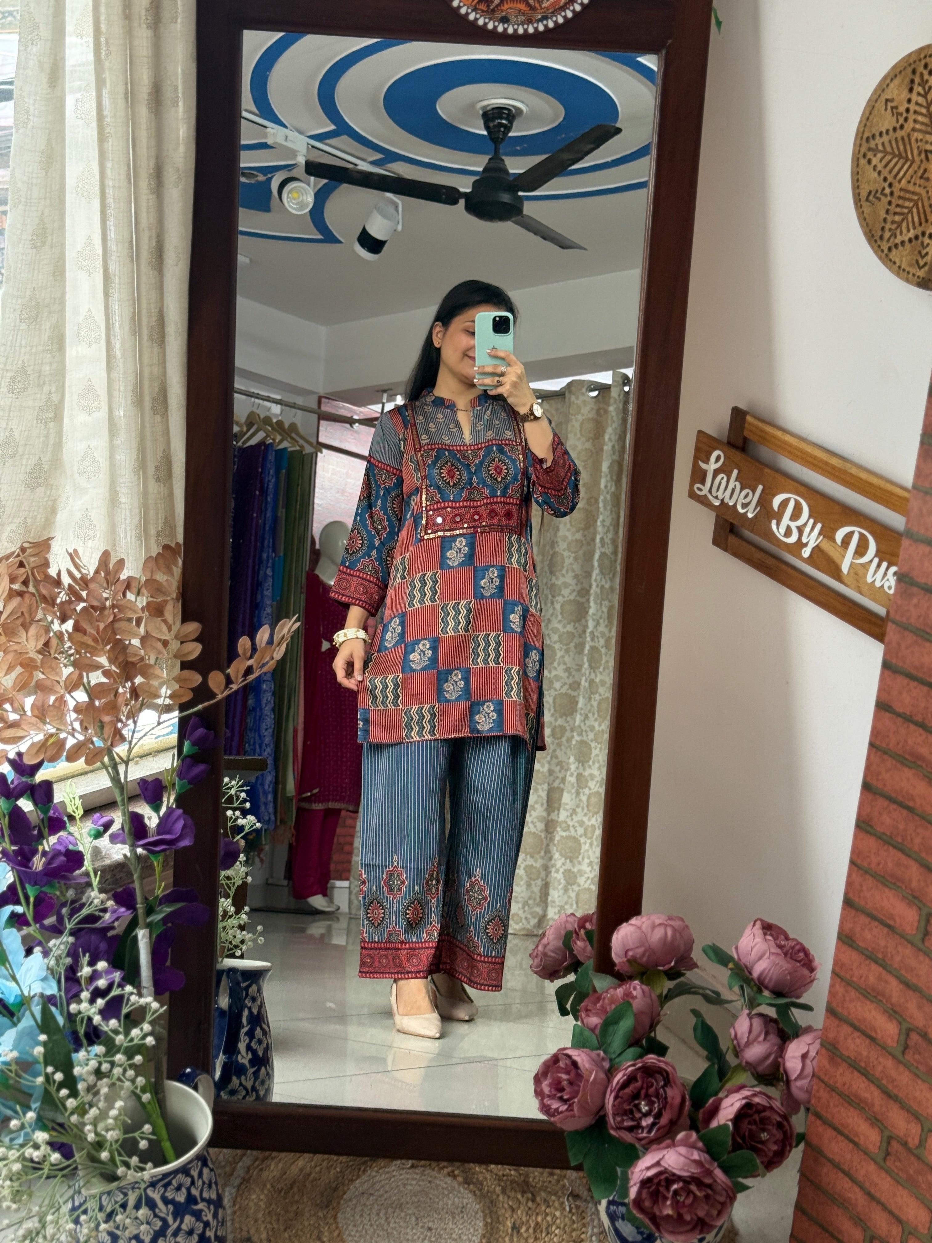Ajrakh Print | Muslin Co Ord Set | Comfort with Look