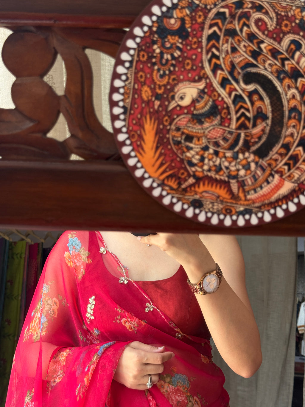 Pure Georgette Digital Printed Saree| Handwork cutdana detailing| Without blouse