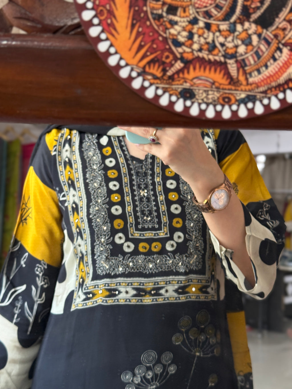 Black Muslin Suit | Hand embroidered | Cotton lining| With Chinon Duppata|