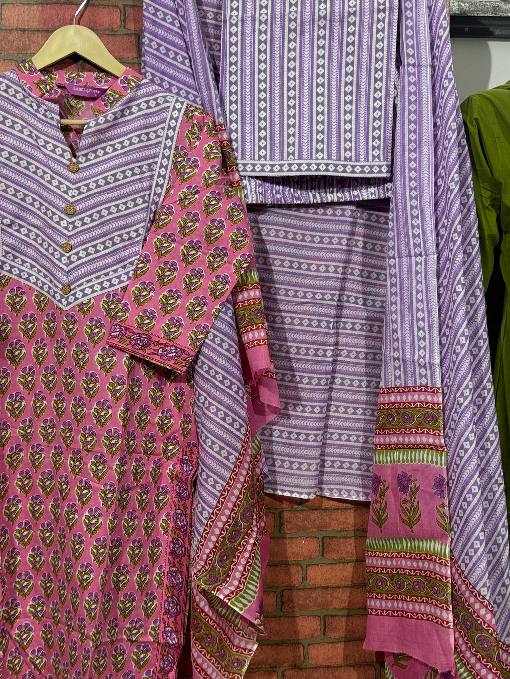 Pink Suit Set | Block Printed | Cotton