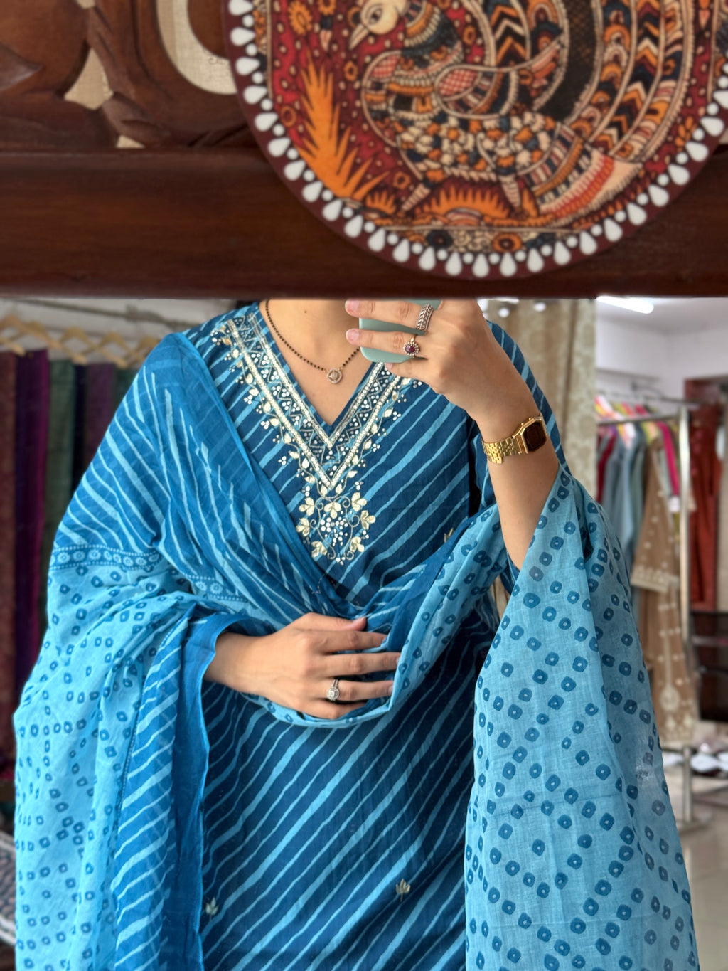 Gotta patti cotton Leheriya suit set for this sawan ✨