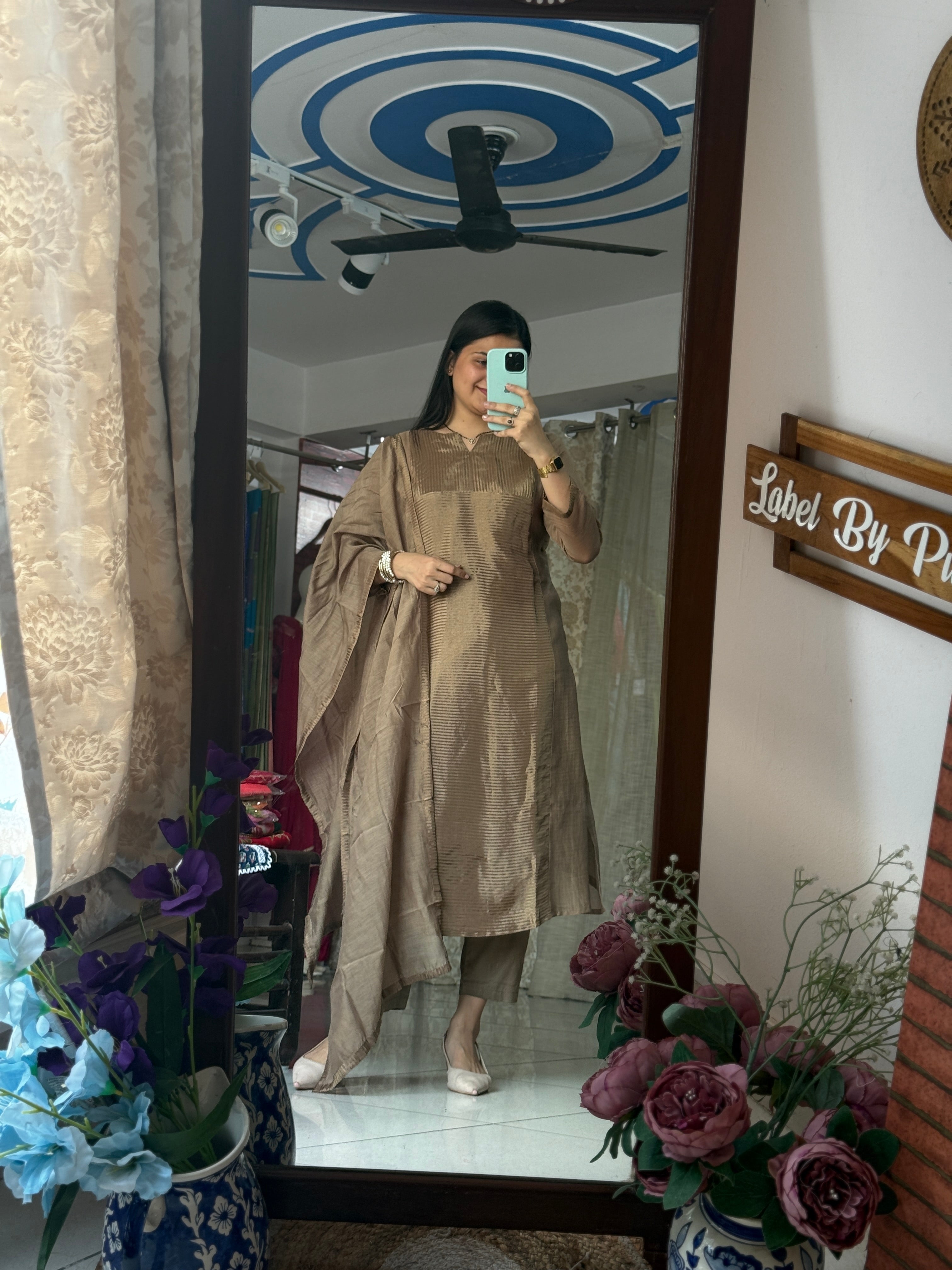 Premium Mul Chanderi Suit | Handloom Zari Beauty | Cotton lining| With Duppata|Classy & Elegant Suit Set
