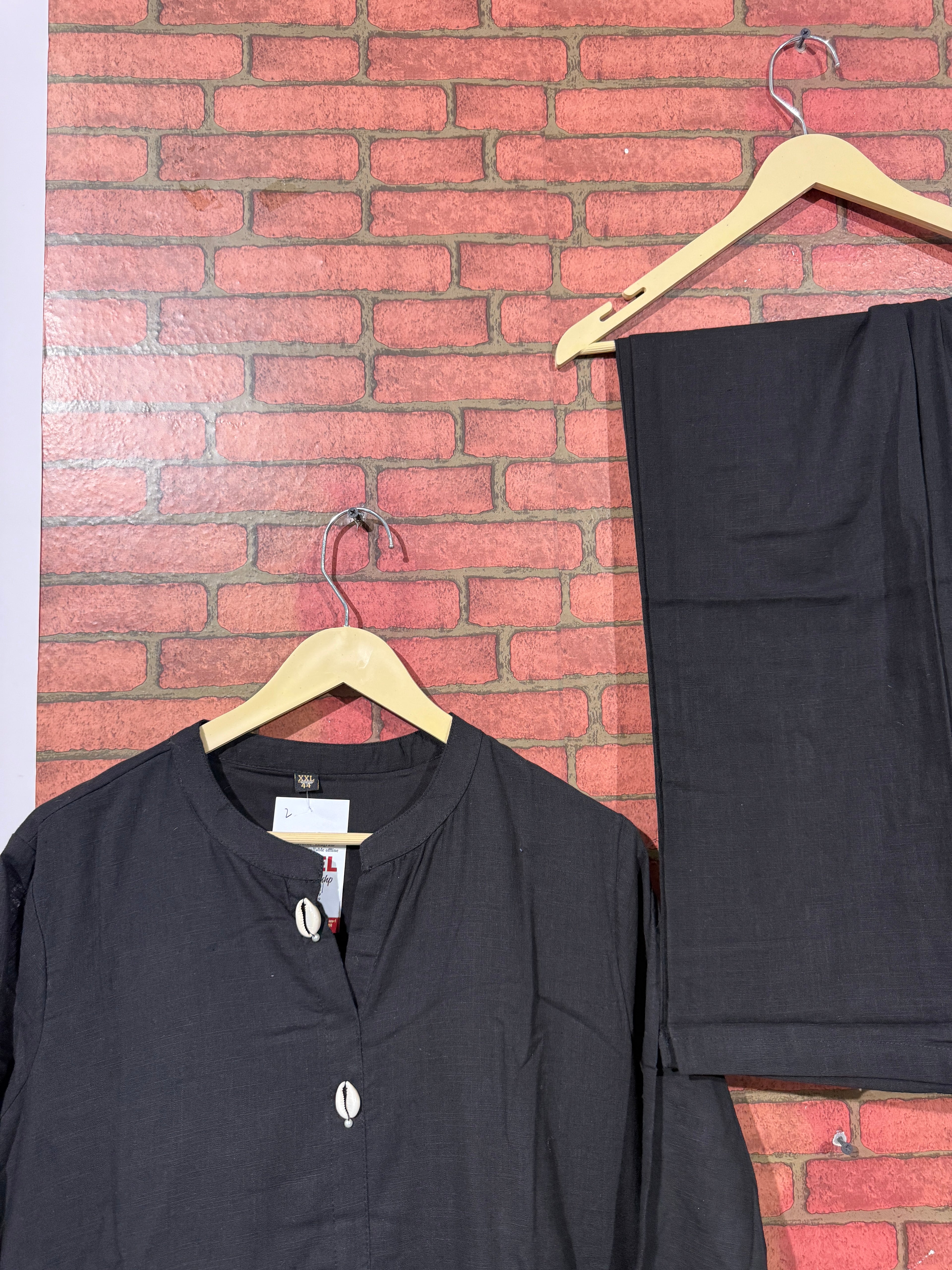 Black Kurta Pant Set | With lining | hand crafted