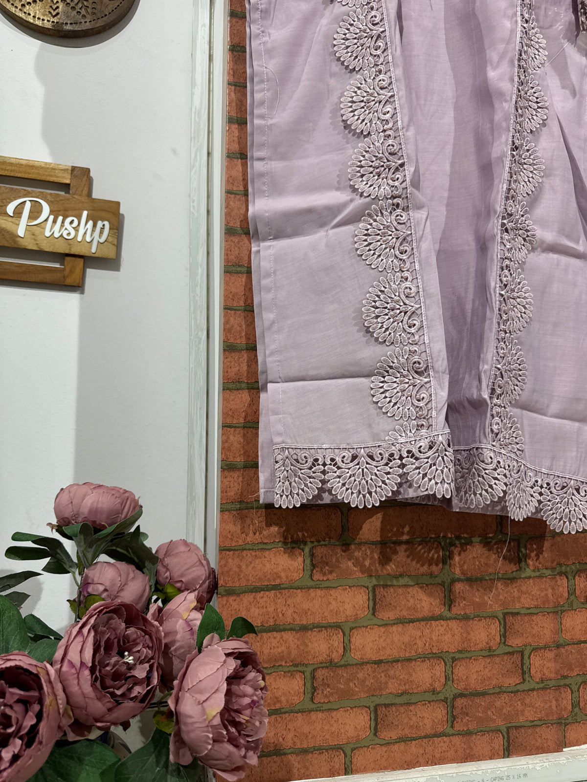 Onion Pink Suit Set | Silk cotton  | With lining| Embroidered| Chiffon Duppata