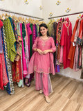 Crushed Tissue Suit| With lining| Hand embroidered | Beautiful Duppata