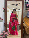 Pink Pure Georgette Saree | Cutdana Handwork | With blouse