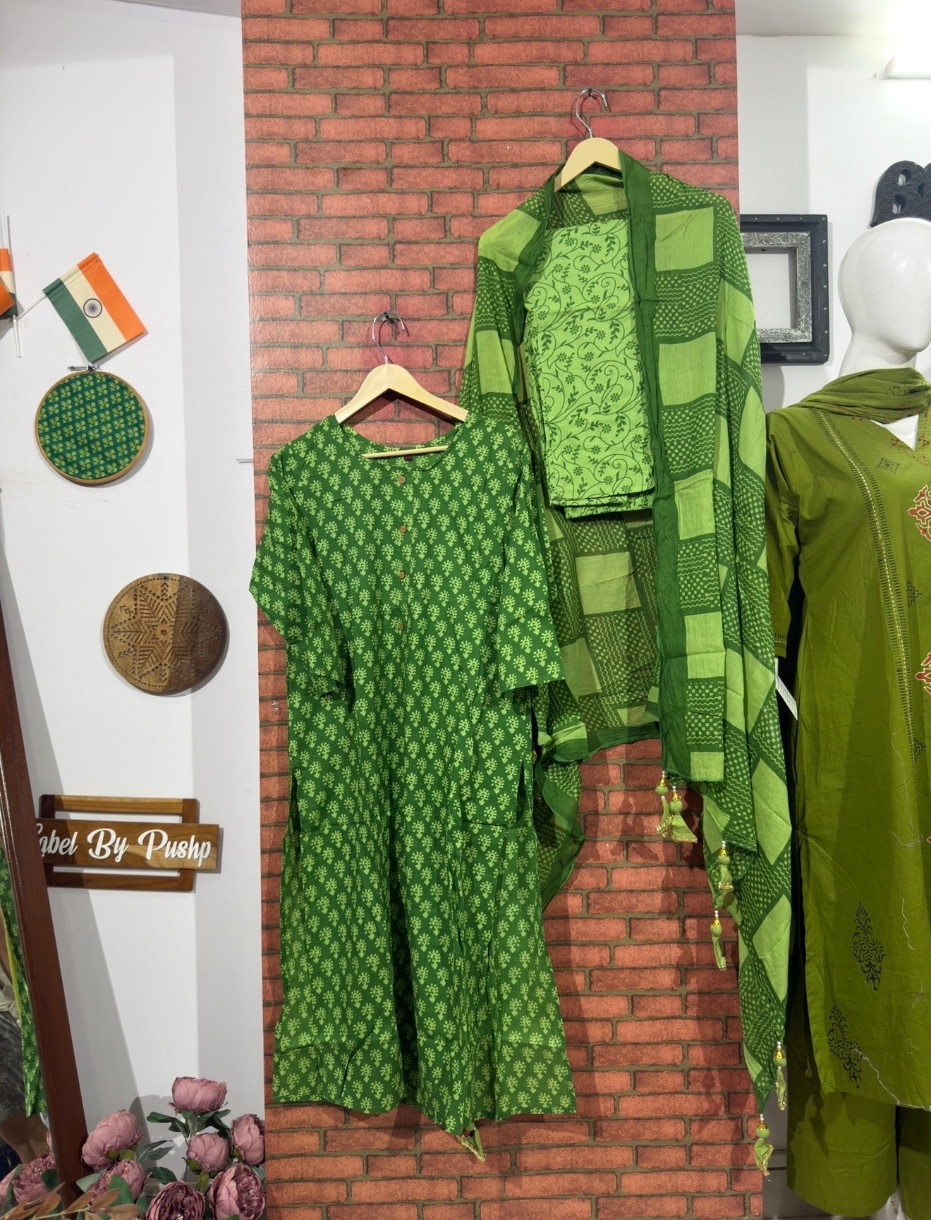 Green Suit Set | Block Printed | Cotton |