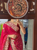 Pink Bandhani Saree | Gotta pati work| Partywear Special| with blouse
